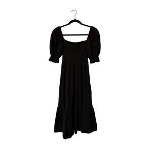 Nothing fits but Black Smocked Midi dress